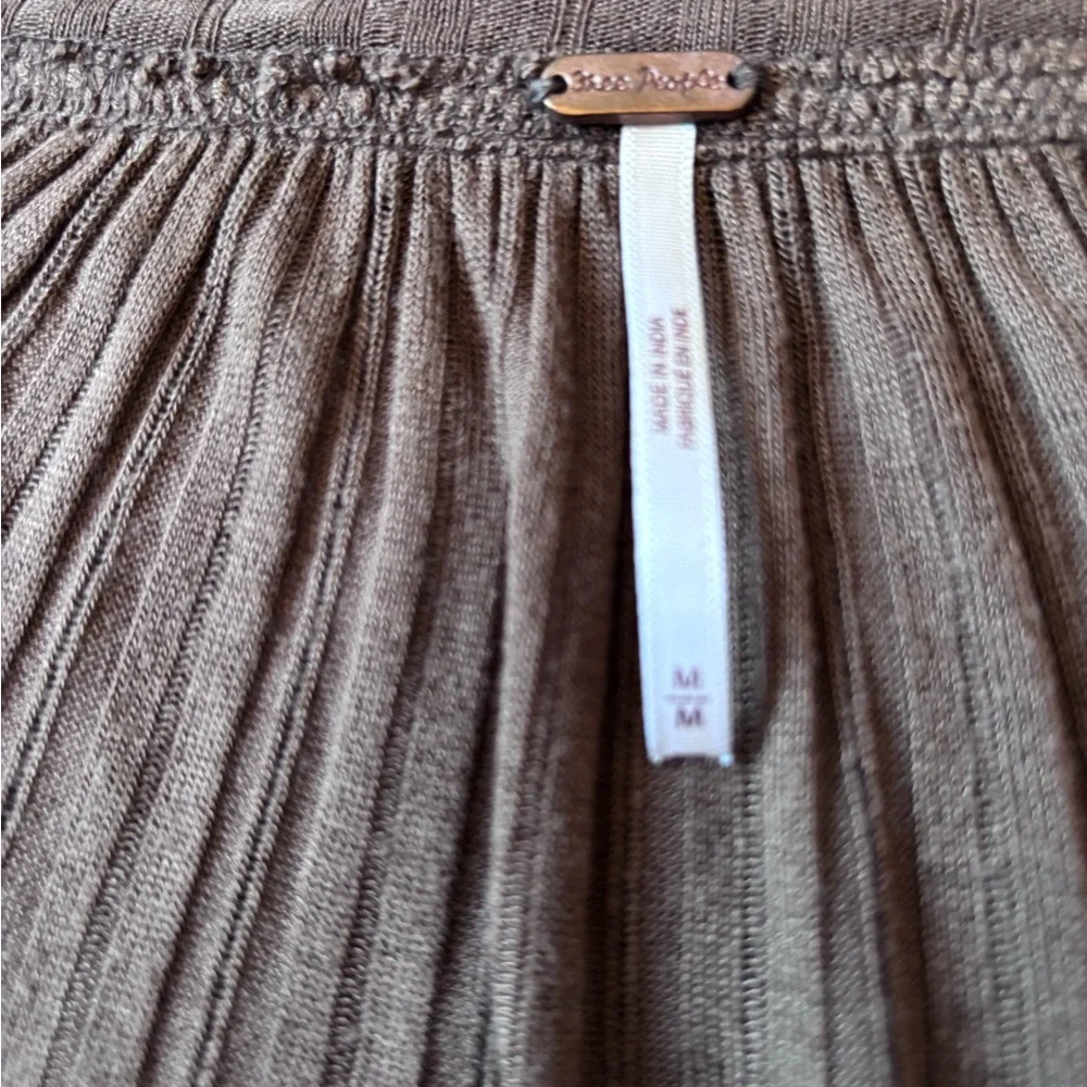 Free People Brown Lace-Detail Blouse - Picture 2 of 5